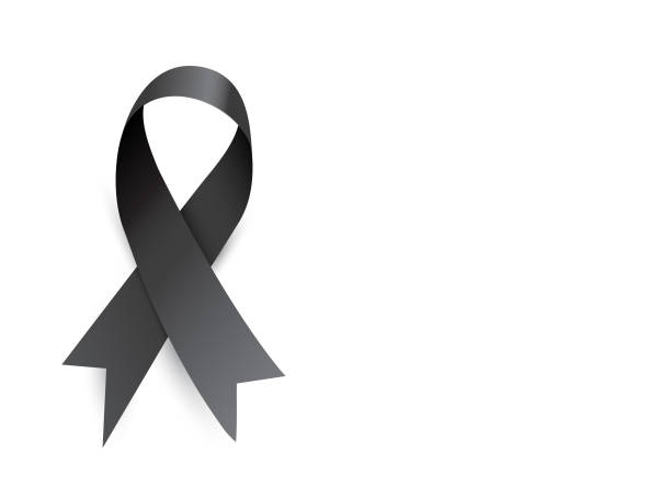 istock Black silky - satin ribbon. Illness awareness event symbol. Banner design. Vector illustration. 2206910972