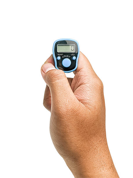 istock a blue and black handheld digital counter with a small display showing zero, placed on a white background. 2206913282