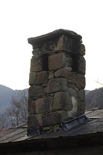 istock Stone Chimney Rising Against a Clear Sky 2206921400