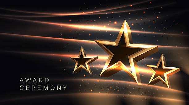 istock Awards nomination name podium, golden prize event, scene star ceremony. Vector illustration 2206927571