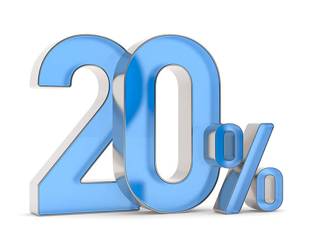 istock Twenty percent on white background. Isolated 3D illustration 2206930214