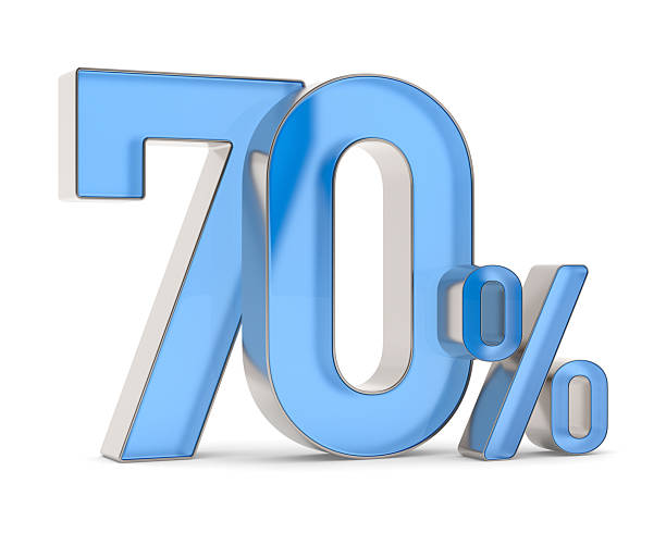 istock Seventy percent on white background. Isolated 3D illustration 2206930225