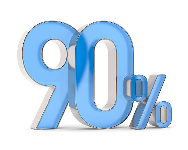 istock Ninety percent on white background. Isolated 3D illustration 2206930240