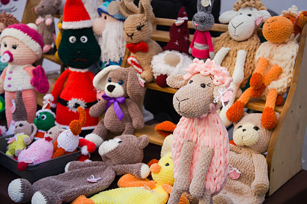 istock A knitted plush yarn soft toy sheep 2206930364