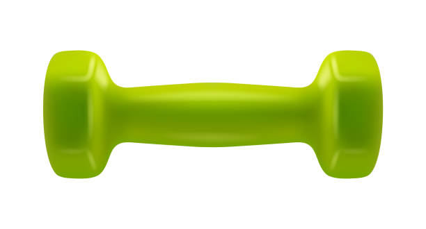 istock Dumbbells for exercising and keeping fit. Vector isolated realistic dumbbells for growing muscles and bodybuilder workout and training courses. Gym sports equipment for athletes and sportsmen 2206930748