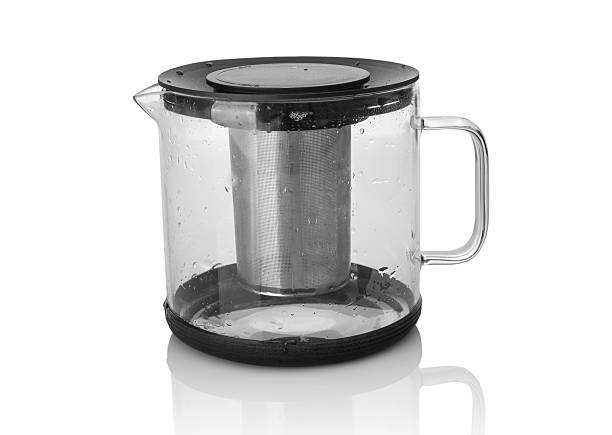 istock Empty glass teapot close up isolated on a white background 2206931828