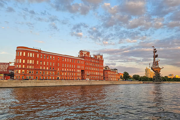 Moscow, Russia - July, 11, 2024: Chocolate factory Red October building on Bersenevskaya embankment in Moscow.