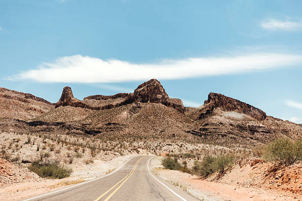 Mountains and Roadside Cliffs in Big Bend National Park in Big Bend National Park, Texas, United States
