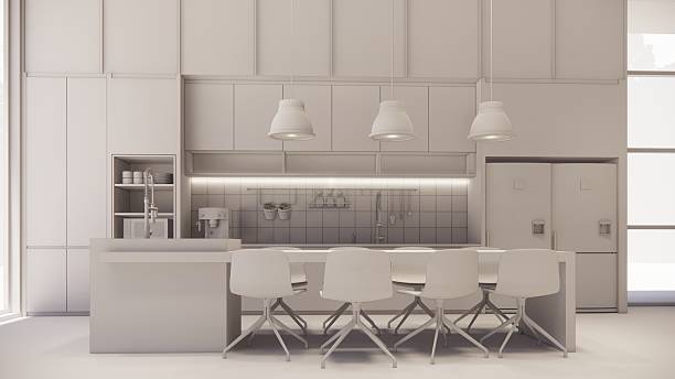 3D image of a environmentally friendly office space.3D image of an environmentally friendly coworking office space
