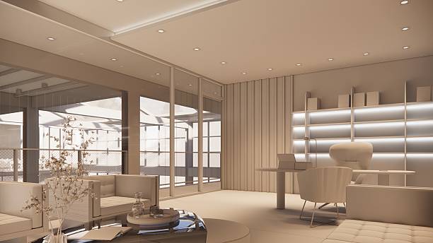 istock 3D image of a environmentally friendly office space.3D image of an environmentally friendly coworking office space 2206942051