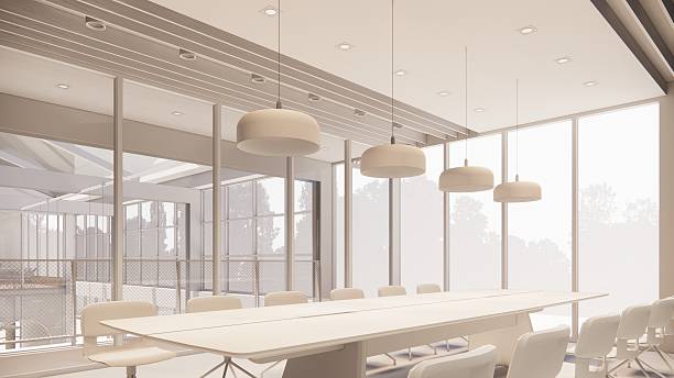 istock 3D image of a environmentally friendly office space.3D image of an environmentally friendly coworking office space 2206942056