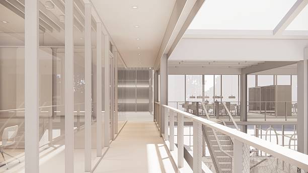 istock 3D image of a environmentally friendly office space.3D image of an environmentally friendly coworking office space 2206942065