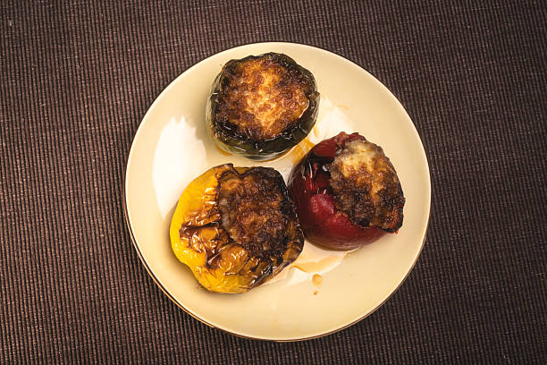 Vegan Baked Pepper Dish. Healthy Vegetarian Cuisine