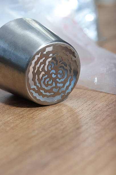 istock Pastry tip made from stainless steel. For making marshmallow tulips. Plastic pastry bag included. 2206950458