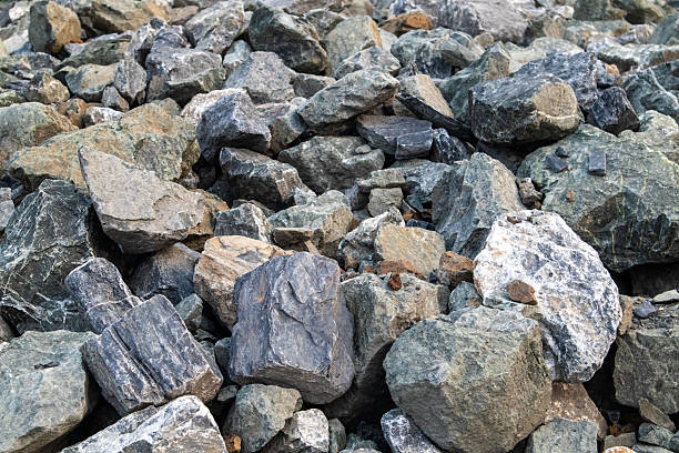 Large rock piles for construction and industrial use