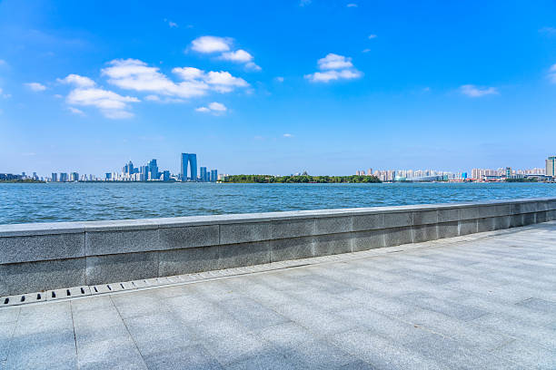 istock Empty square floors with city skyline in Suzhou. 2206958098