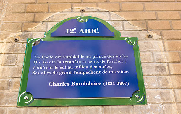 istock Paris, France: Old-Fashioned Street Sign with Baudelaire Poem 2206958437