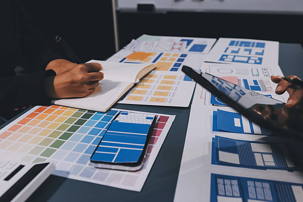 istock The designer team is designing the uxui system to make the uxui system work well on new phones and support system updates. Website development concept UI UX front end designer 2206959427