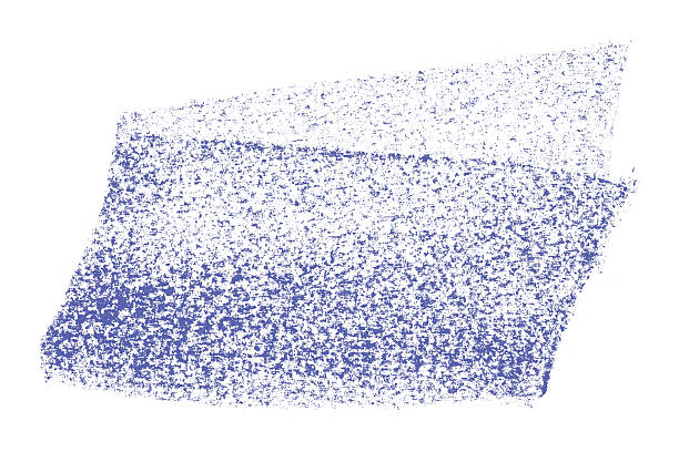Separate purple crayon brush strokes on white background.
