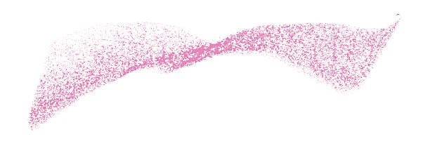 istock Separate pink crayon brush strokes on white background. 2206960129