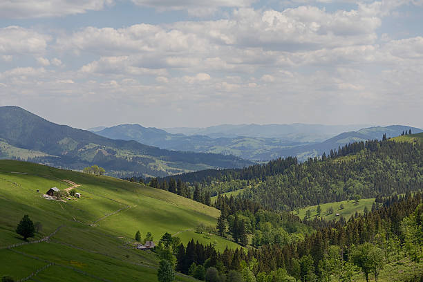 istock Cloudy landscape in the green mountains 2206961144