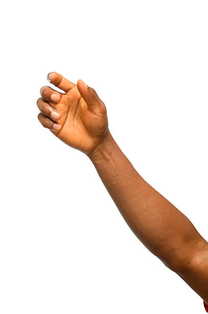 istock Open Hand Gesture with Palm Facing Upward Against Neutral Background 2206963866