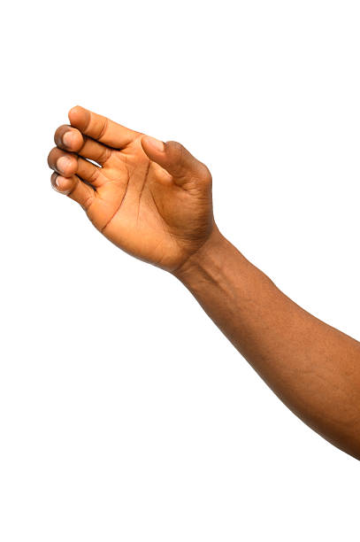 istock Open Hand Gesture with Palm Facing Upward Against Neutral Background 2206963869