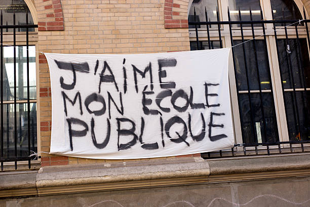 istock Paris, France: Protest Sign at School 
