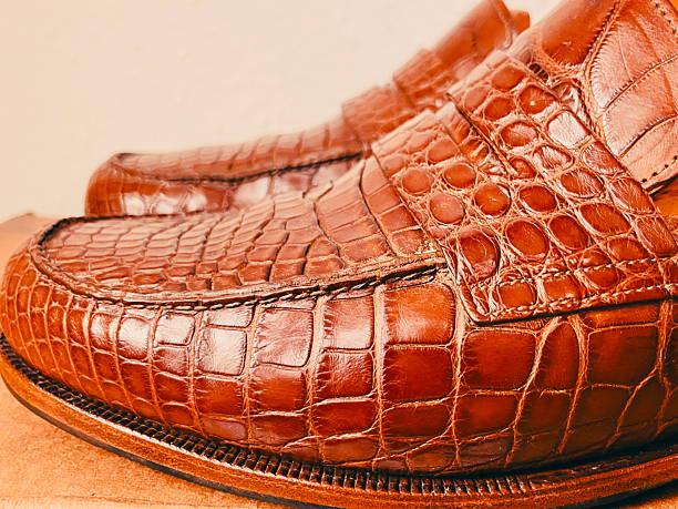 Brown Leather Men's Shoes On White Background
