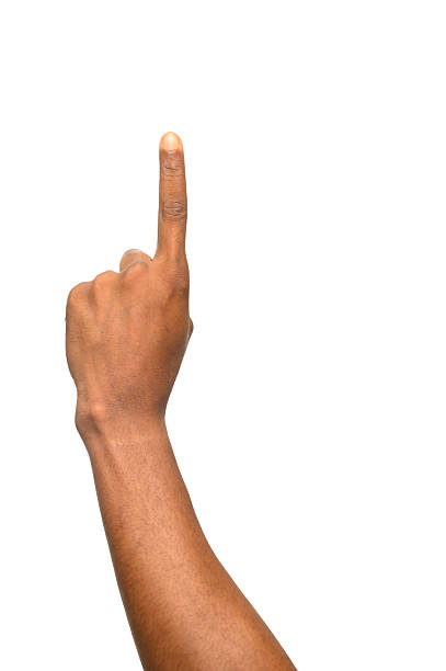 istock Hand with Extended Index Finger Pointing Upwards 2206967788