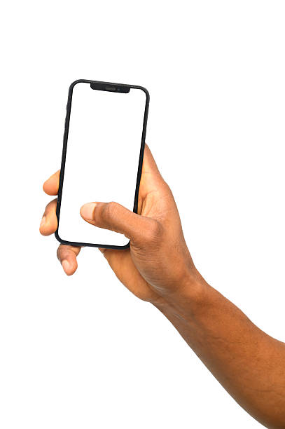 istock Hand Holding Smartphone with Blank Screen on Light Background 2206967858