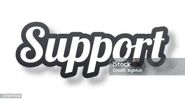 Support Black Text Support 3d Text With Shadow On White Background Stock Illustration ...