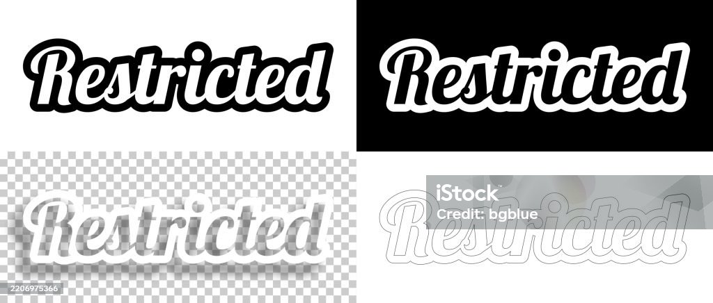 Restricted Texture Restricted Text For Design Blank White And Black Backgrounds Line Text ...