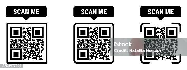 Comic Scan Me Frame Scan Me Frame Set Qr Code Mockup Mobile Payment And Identity Stock ...
