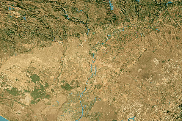 istock Seville Satellite Topographic Map 3D Render True Color 2206977782
