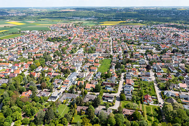 istock Town with red-roofed houses 2206981666