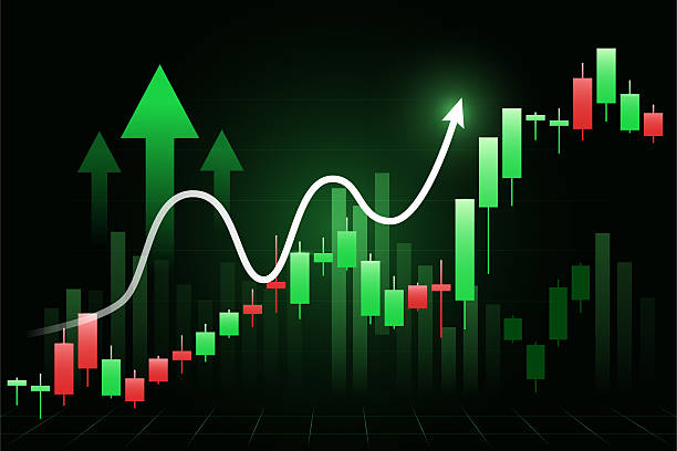 istock Stock Exchange Market Trading Graph Digital Screen with Rising Candle Stick Showing Investment Growth and Financial Trends for Trade Analysis Economic  and Market Dashboard Visualization Background 2206981873