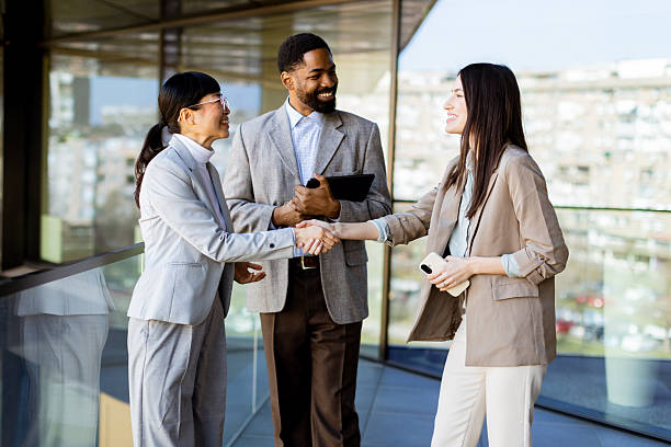 istock Business professionals engage in a productive discussion at a modern office 2206982464