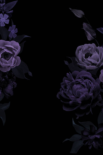 istock Floral frame lowers on black background. Phone wallpaper 2206986373