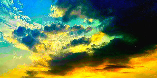 istock Cityscape with beautiful sky at sunset. Panoramic view. blue sky with white clouds background.Sky clouds.Sky with clouds weather nature cloud blue. 2206989460