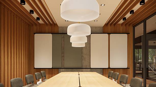 istock 3D image of a environmentally friendly office space.3D image of an environmentally friendly coworking office space 2206993715
