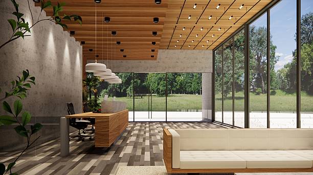 istock 3D image of a environmentally friendly office space.3D image of an environmentally friendly coworking office space 2206993751