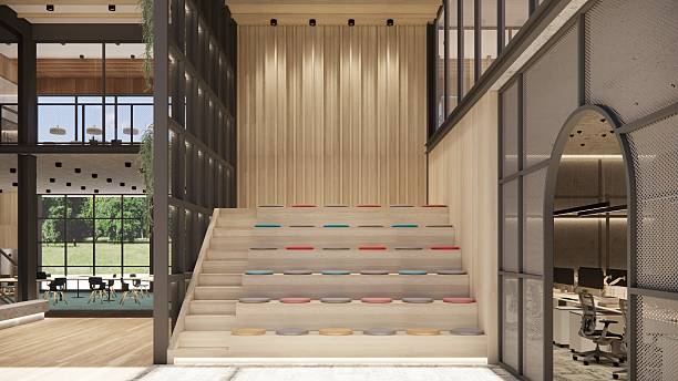 istock 3D image of a environmentally friendly office space.3D image of an environmentally friendly coworking office space 2206993848