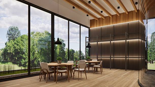 istock 3D image of a environmentally friendly office space.3D image of an environmentally friendly coworking office space 2206993919