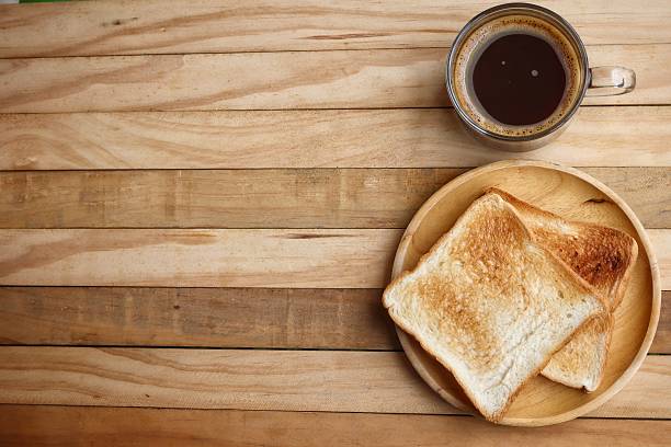 istock Breakfast of toast bread and black coffee 2207002821