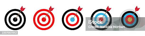 Point Means Target Target Set Several Different Targets Aiming On Point Bulls Eye ...