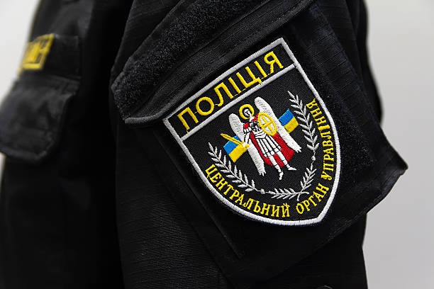 istock Kyiv, Ukraine - June 16, 2021: Chevron is a Ukrainian policeman close-up 2207009711