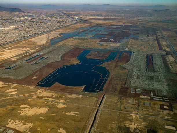 istock Texcoco lake mexico city aerial from airplane 2207017860