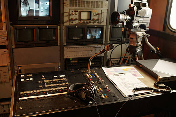 istock Sound mixing console with supplies 2207019486