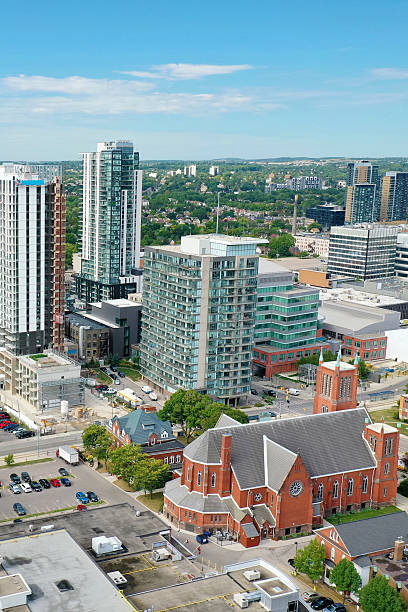 istock Aerial vertical view of Kitchener, Canada in late summer 2207019823